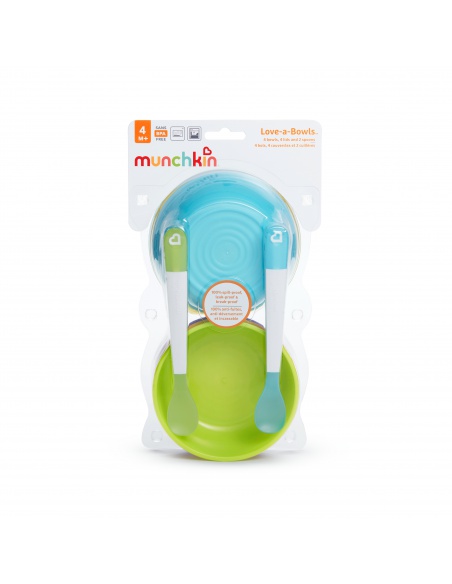 Munchkin - Set barevných misek s víčky a lžičkami 10ks | www.prvnihracky.cz Munchkin - Set barevných misek s víčky a lžičkami 10ks | www.prvnihracky.cz