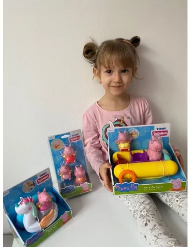 TOOMIES - Prasátko Peppa Pig, tatínek a Tom - stříkající hračky do vody | www.prvnihracky.cz