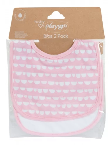 Playgro - Dětský bryndák růžový - 2 ks