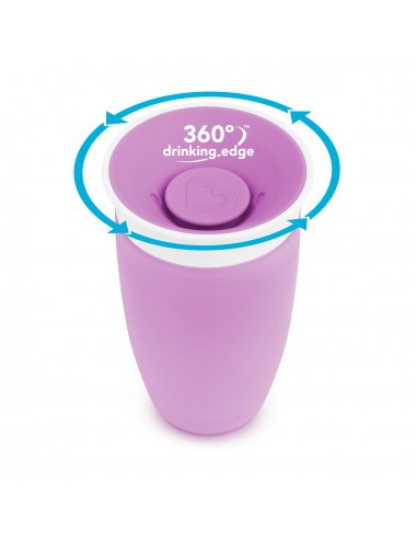 Munchkin - Juniorský netekoucí hrneček 360° 296 ml-fialový | www.prvnihracky.cz