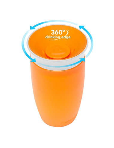 Munchkin - Juniorský netekoucí hrneček 360° 296 ml-oranžový
