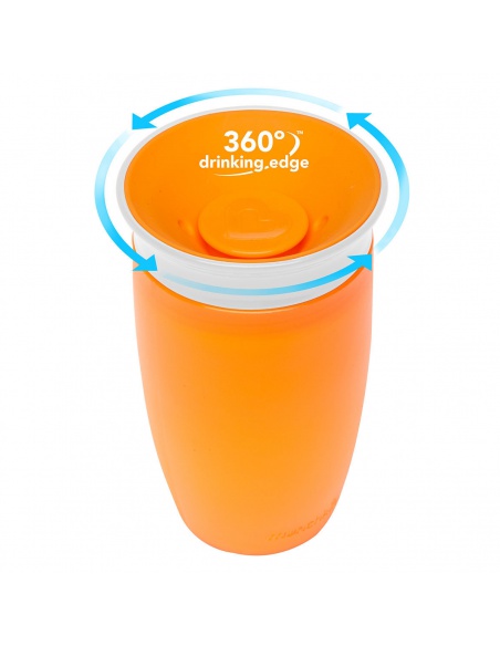 Munchkin - Juniorský netekoucí hrneček 360° 296 ml-oranžový