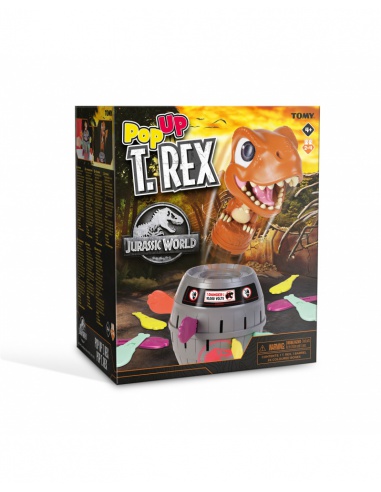 TOMY - Jurský svět - Společenská hra Vyskakovací T-Rex - poškozený obal